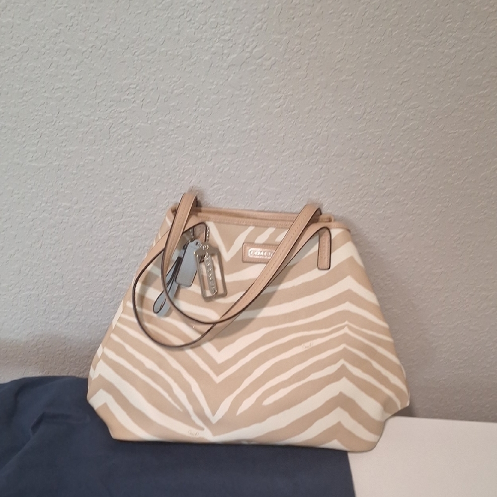 Coach Tan Zebra Print Women's Bag